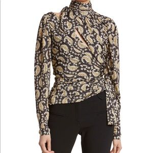 Altuzarra paisley cut out blouse